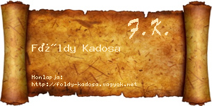 Földy Kadosa névjegykártya